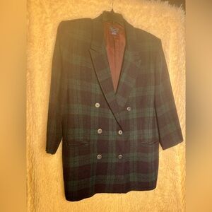 Vintage Charter club 100% Wool Plaid Double Breasted Blazer 🧥✨
